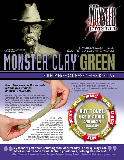 Monster Clay® Green durezza MEDIUM formato da kg 2,05 (4,5 lbs)